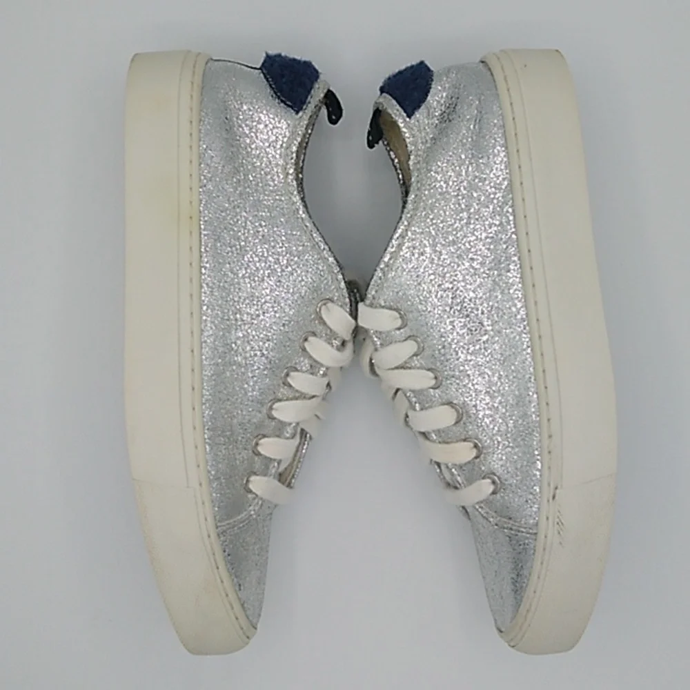 Zara Basic Collection Silver Metallic Sneakers Size -38/US 7.5 - Picture 7 of 16